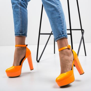 Pantofi Krista Portocalii Neon