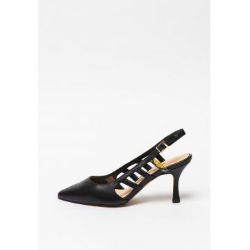 Pantofi slingback de piele intoarsa cu toc stiletto Giada
