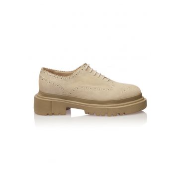 Pantofi Oxford din piele intoarsa