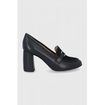 Wojas Pantofi de piele femei, culoarea negru, cu toc drept