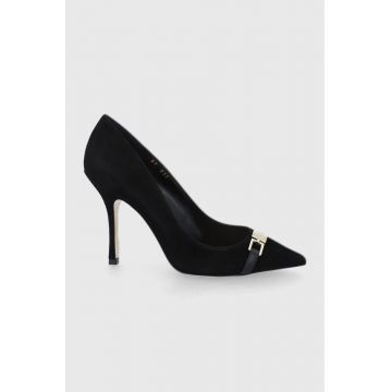 Elisabetta Franchi Tocuri din piele întoarsă culoarea negru Elisabetta Franchi Tocuri din piele întoarsă culoarea negru