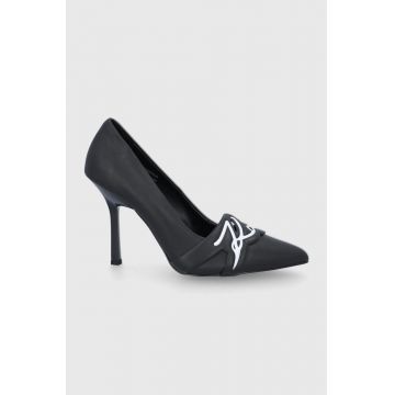 Karl Lagerfeld stilettos de piele Sarabande culoarea negru