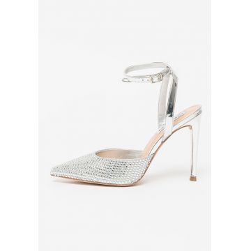 Pantofi cu toc stiletto inalt si aplicatii cu strasuri Alessi-R Pantofi cu toc stiletto inalt si aplicatii cu strasuri Alessi-R