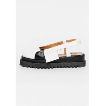 Pantofi slingback de piele cu varf ascutit Pantofi slingback de piele cu varf ascutit