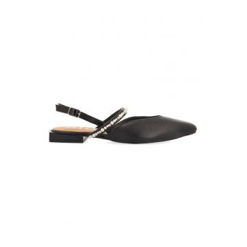 Pantofi slingback din piele cu aplicatie cu margele Maipu