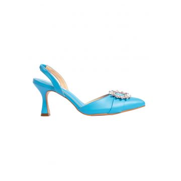 Pantofi slingback cu detaliu bijuterie Caren