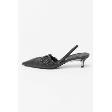 Pantofi slingback de piele cu toc kitten Code Stretch