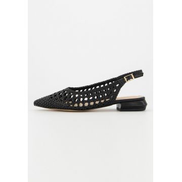 Pantofi slingback de piele cu varf ascutit Pantofi slingback de piele cu varf ascutit