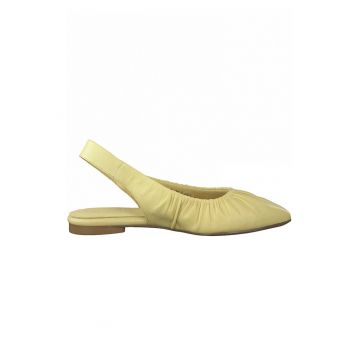 Pantofi slingback de piele cu fronseuri