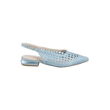 Pantofi slingback de piele cu varf ascutit