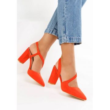 Pantofi cu toc Brina portocalii