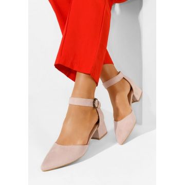 Pantofi cu toc gros Kadie roz