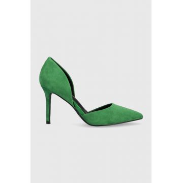 Answear Lab pantofi cu toc culoarea verde
