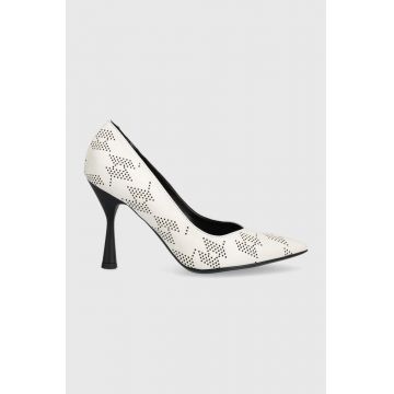 Karl Lagerfeld pantofi cu toc Panache Hi culoarea alb Karl Lagerfeld pantofi cu toc Panache Hi culoarea alb