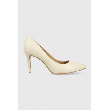 Steve Madden stilettos de piele Nikkie Pump culoarea bej