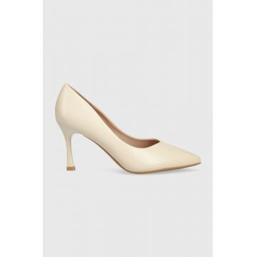 Answear Lab pantofi cu toc culoarea bej
