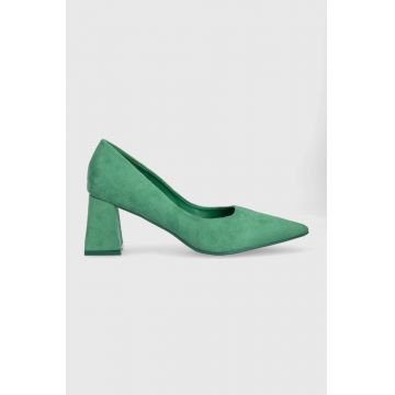 Answear Lab pumps culoarea verde, cu toc drept