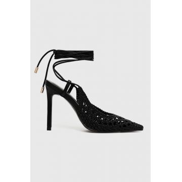 Answear Lab pantofi cu toc culoarea negru