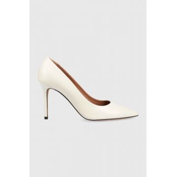 BOSS stilettos de piele Eddie culoarea alb
