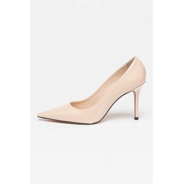 Pantofi de piele lacuita cu varf ascutit Ines