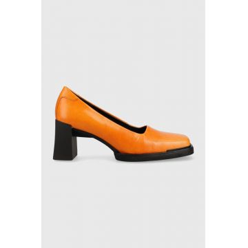 Vagabond Shoemakers pantofi de piele Edwina culoarea portocaliu, cu toc drept