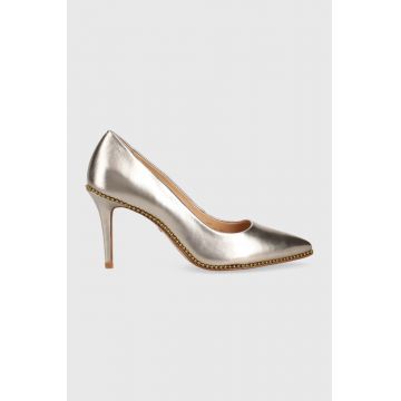 Coach stilettos de piele Cd439 Waverly Metallic Pump culoarea auriu