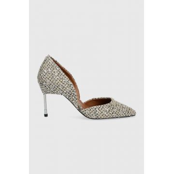 Kurt Geiger London pantofi cu toc Bond 90 culoarea argintiu, 7428767609