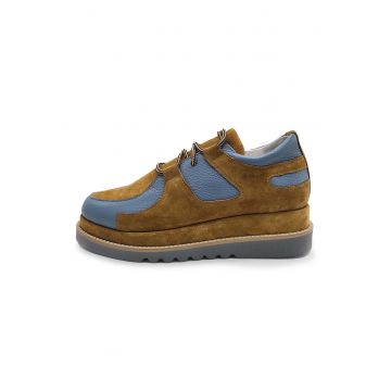 Pantofi din piele cu talpa wedge Pantofi din piele cu talpa wedge