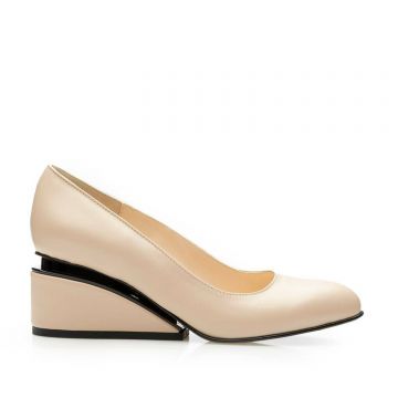 Pantofi eleganti dama din piele naturala - 2161 Nude Box Pantofi eleganti dama din piele naturala - 2161 Nude Box