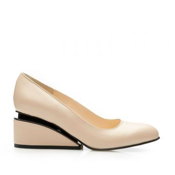 Pantofi eleganti dama din piele naturala - 2161 Nude Box