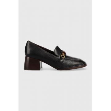 Tory Burch pantofi de piele Perrine culoarea negru, cu toc drept