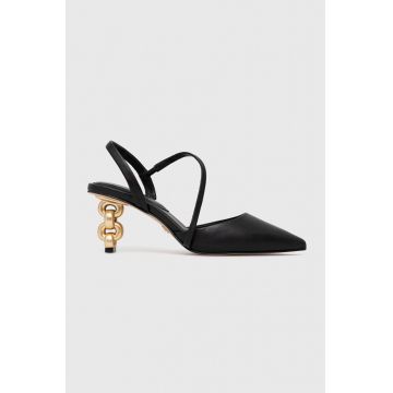 Aldo pantofi de piele Selda culoarea negru, cu toc drept, cu toc deschis, 13542472.SELDA