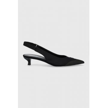 BOSS pumps Janet culoarea negru, pe toc jos, cu toc deschis, 50488225