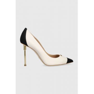 Elisabetta Franchi stilettos de piele culoarea bej, SA86L32E2