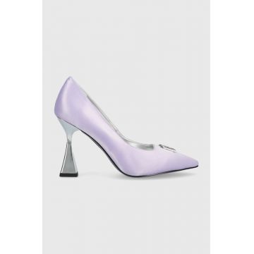 Karl Lagerfeld pantofi cu toc DEBUT culoarea violet KL32013