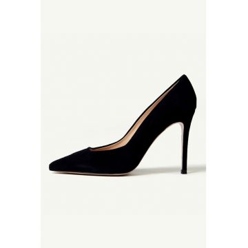 Pantofi de piele intoarsa cu varf ascutit