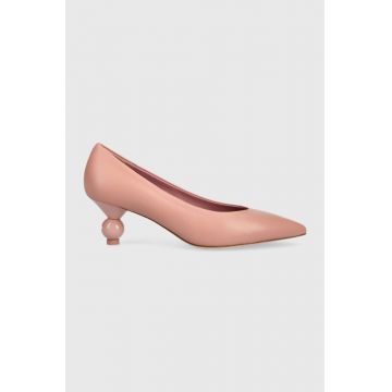 Weekend Max Mara stilettos de piele Renza 2355210132600 culoarea roz
