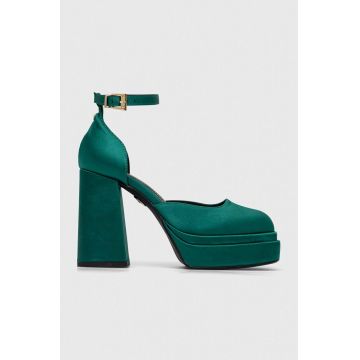 Buffalo pumps May Dorsay culoarea verde, cu toc drept