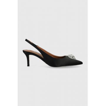 Kurt Geiger London pantofi cu toc Belgravia Sling Back culoarea negru, cu vârf deschis 9786900609