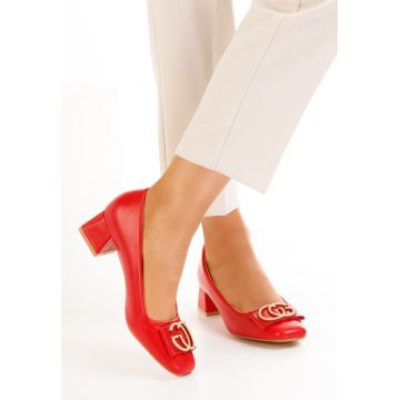 Pantofi cu toc eleganti Cerezza rosii