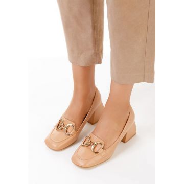 Pantofi cu toc eleganti Lidia camel