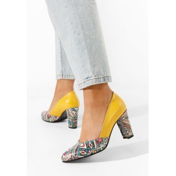 Pantofi dama piele naturala Elona V2 galbeni