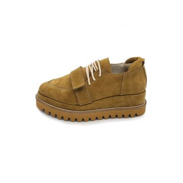 Pantofi wedge de piele intoarsa cu varf ascutit Pantofi wedge de piele intoarsa cu varf ascutit