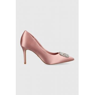 Aldo pantofi cu toc Platine culoarea roz, 13571624.Platine