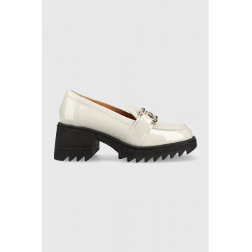 Charles Footwear pantofi de piele Kiara femei, culoarea negru, cu toc drept, Kiara.Loafer