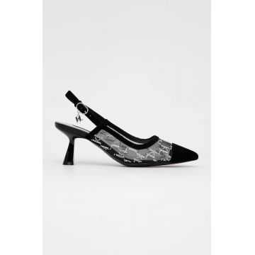 Karl Lagerfeld pantofi cu toc PANACHE culoarea negru, cu toc deschis