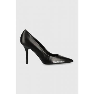 Love Moschino stilettos de piele Scarpad Spillo 95 culoarea negru, JA10089G1G