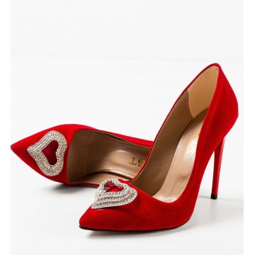 Pantofi cu toc Deltafor Rosii