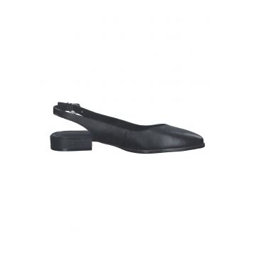 Pantofi slingback de piele cu toc masiv