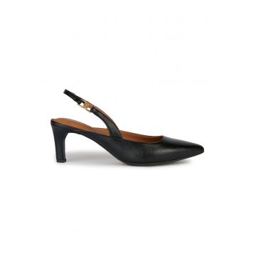 Pantofi slingback de piele cu varf ascutit Pantofi slingback de piele cu varf ascutit